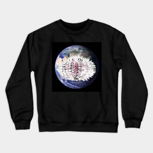 White sea urchin on planet earth Crewneck Sweatshirt